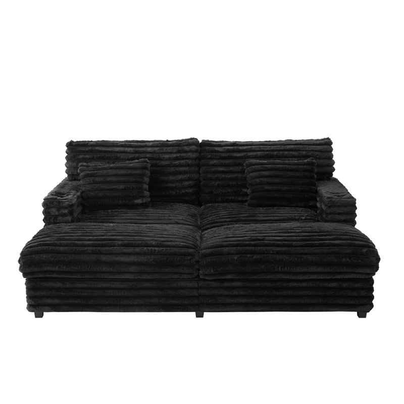 Canapé en fausse fourrure, Noir