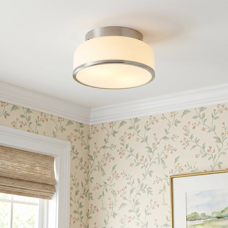 Asuna Glass Flush Mount, Brushed Nickel