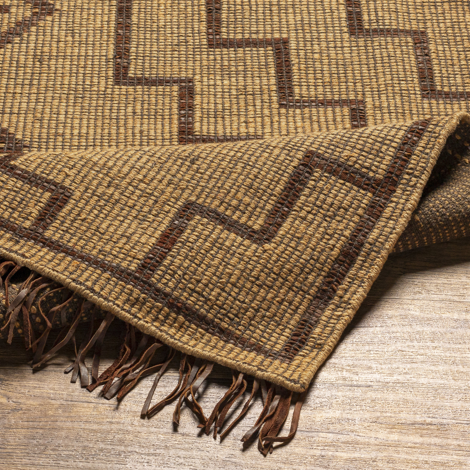 Alfi Handmade Tan Rug, Rectangle 2' x 3'