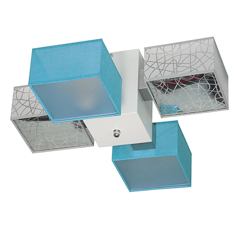 Miranda Semi Flush Mount, Light Brown, Silver/Light blue
