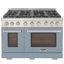 KUCHT Professional 48 in. 6.7 cu. ft. Natural Gas Range Two Ovens - One Convection - in Light Blue with True Simmer Burners-97805576-97805571