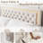 Floating Bed Frame with Led Lights, Upholstered King Platform Bed with Diamond Headboard-261866365-261866361
