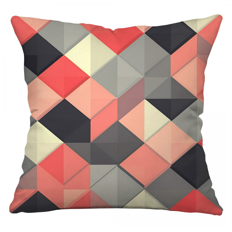 Coussin Diamond Grid, coussins en sergé géométrique, Carré 14 po