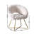 White Faux Fur Accent Chair - Elegant Style, Cushioned Seat, Metal Sled With Gold Finish, Floor Protection, Scratch- Upholstered Modern Glamour, Seat And Back, Frame, Protection