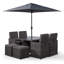 Nikolas 8 - Person Patio Dining Set Umbrella Hole Included Square Table with Cushions Included