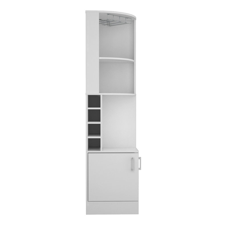 Syrah Corner Bar Cabinet, White