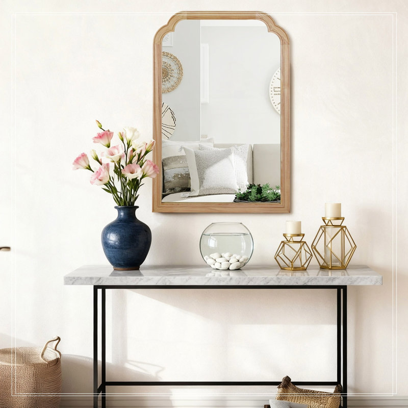 Miroir de coin, Bois naturel, 36 po x 24 po