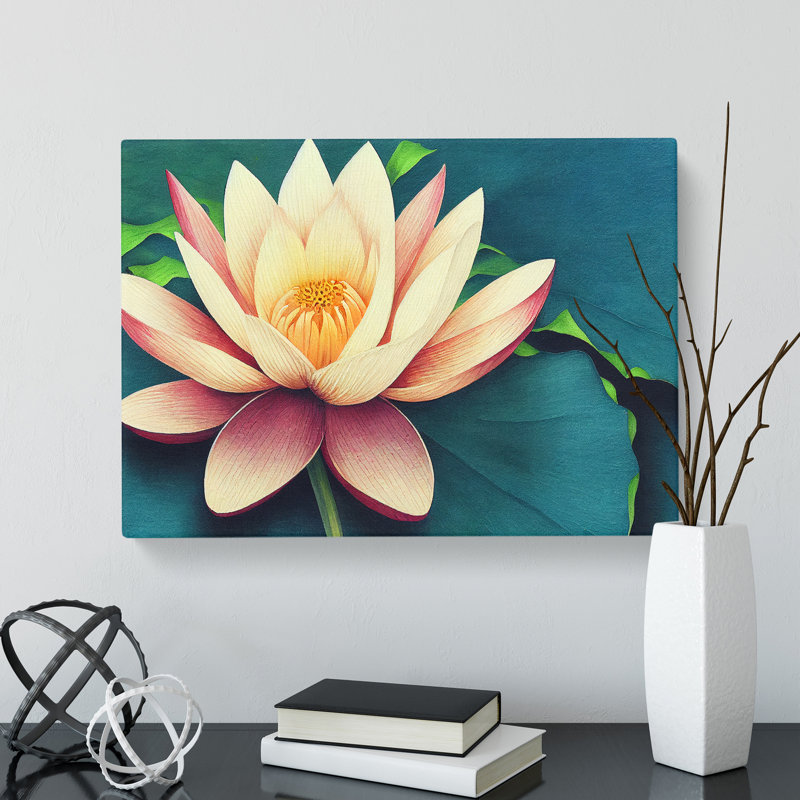 Tantalising Lotus Flower - Wrapped Canvas, 35cm H x 50cm W x 3cm D