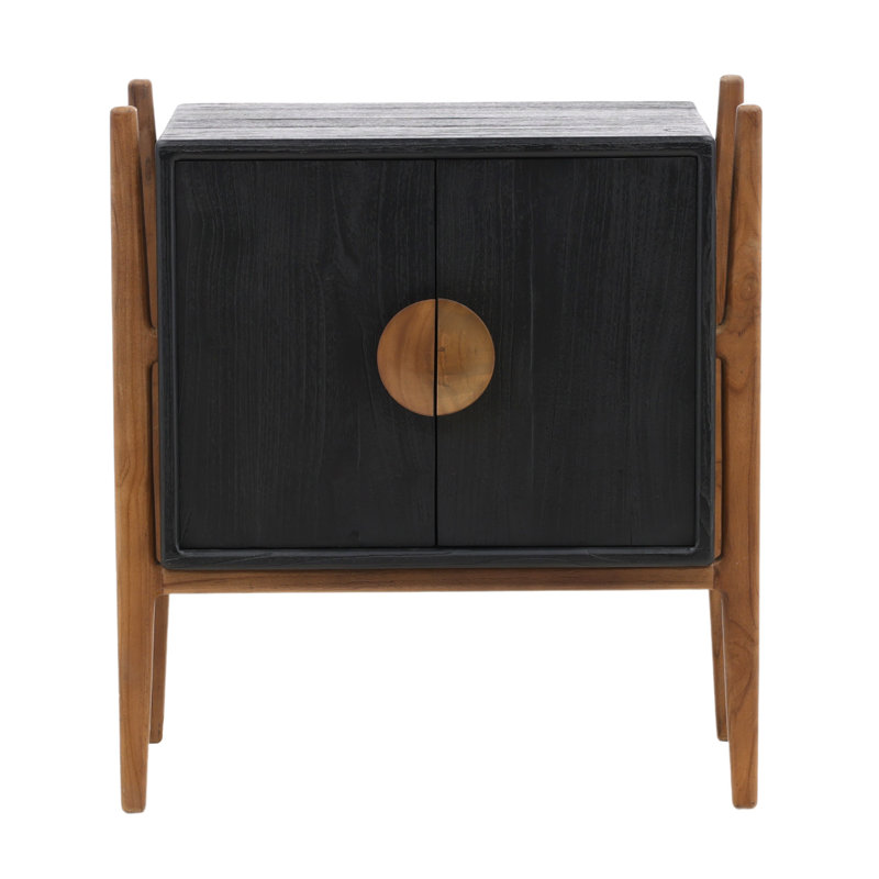 Emberly 2-Door Mindi Nightstand, Black