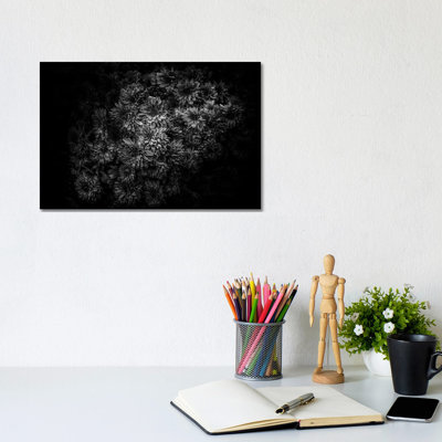 Black And White Mum Bouquet by Brian Carson - Wrapped Canvas Print