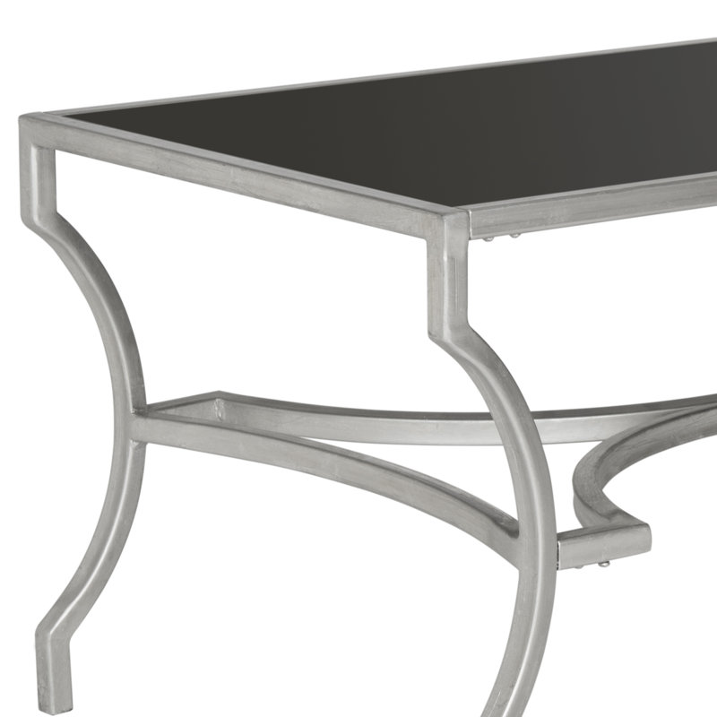 Table basse 4 pieds Naida, Noir, Argent