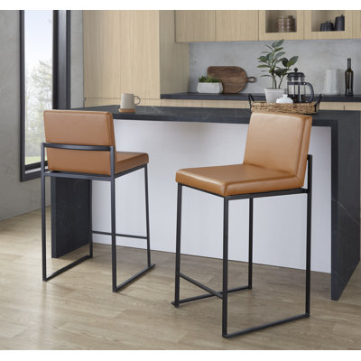 Ernestine Upholstered Faux Leather Counter Stool