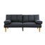 Canapé modulaire 2 pièces en polyfibre noir-1643409812