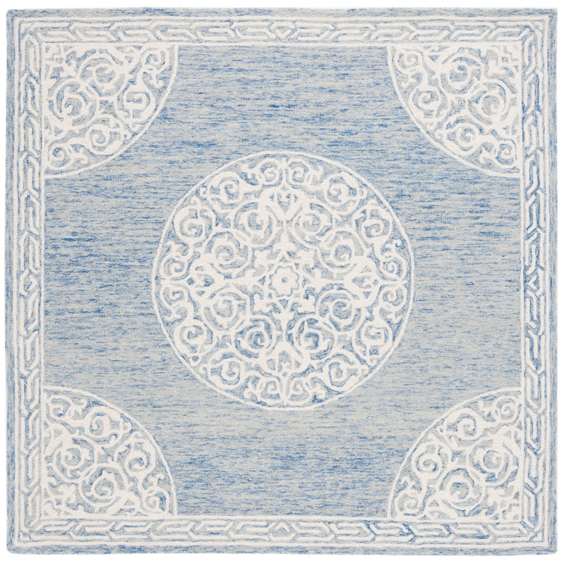 Eletha Hand Tufted Performance Oriental Rug, Square 6'