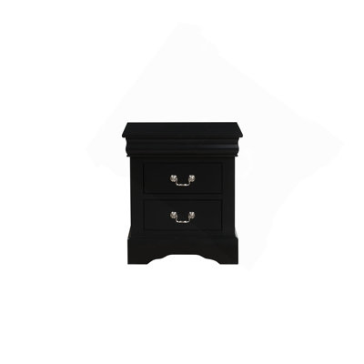 Louis Black Finish Philippe III Nightstand