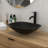 Bathroom Artistic Tempered Glass Vessel Bathroom Sink With Faucet And Pop-Up Drain