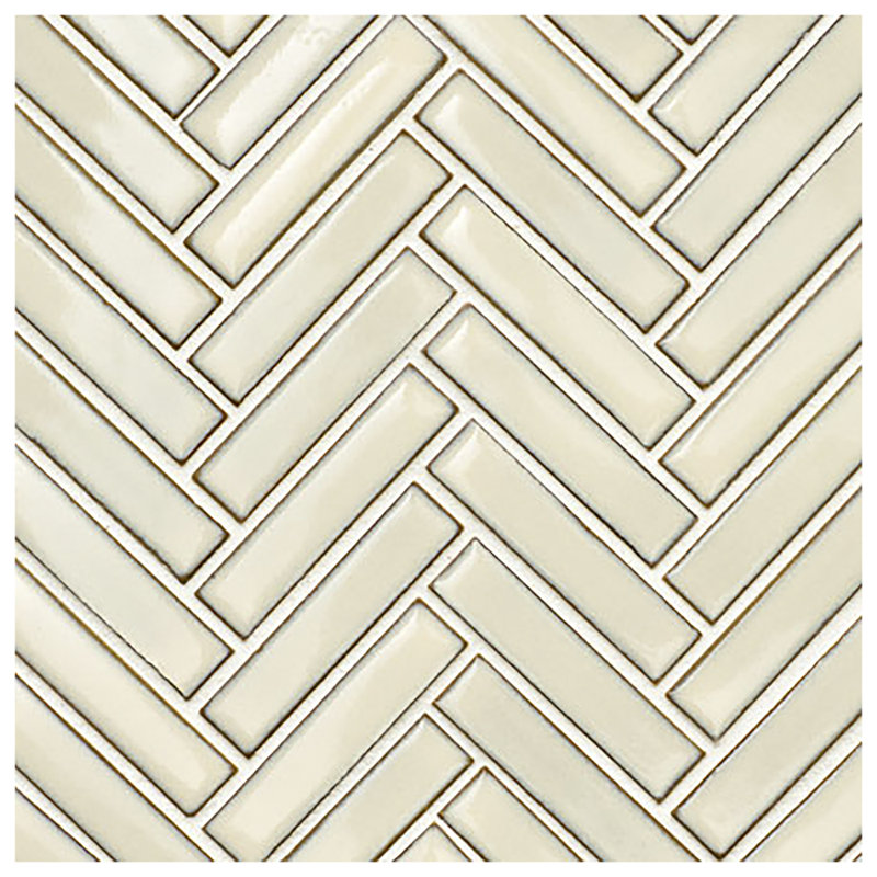 2'' x 1'' Ceramic Mosaic Tile, White Matte