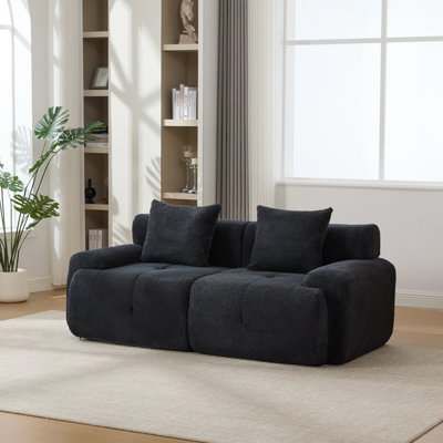 73" W Upholstered Modular Foam-filled Loveseat
