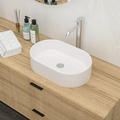 19.31X12.19 Inch Ceramic Oval Vessel Bathroom Sink