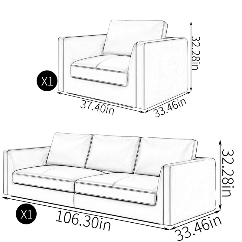 European style simple sofa combination