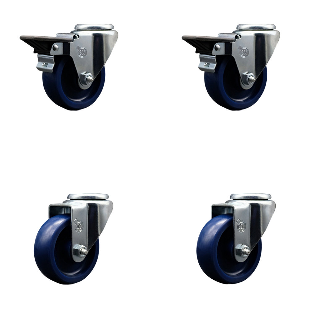 Service Caster 4 Piece Solid Poly Swivel Bolt Hole Caster Set | Wayfair