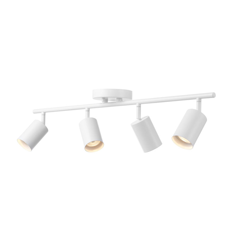Sarva 30'' 4 -Light Fixed Track Track Kit with Dimmable and Adjustable Head, Matte White, Matte White