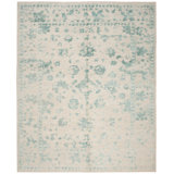 Rectangle Centennial Floral Hand-Knotted Wool/Viscose Area Rug in Silver/Light Blue