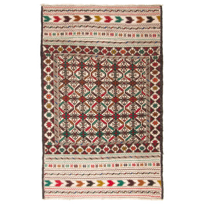Yarbro Cream Tapestry Kilim 3'9" x 5'11"