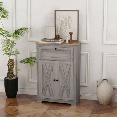 Buffet Farmhouse avec portes et tiroir pour cuisine, salon, 23,5 po x 11,75 po x 34,5 po Farmhouse