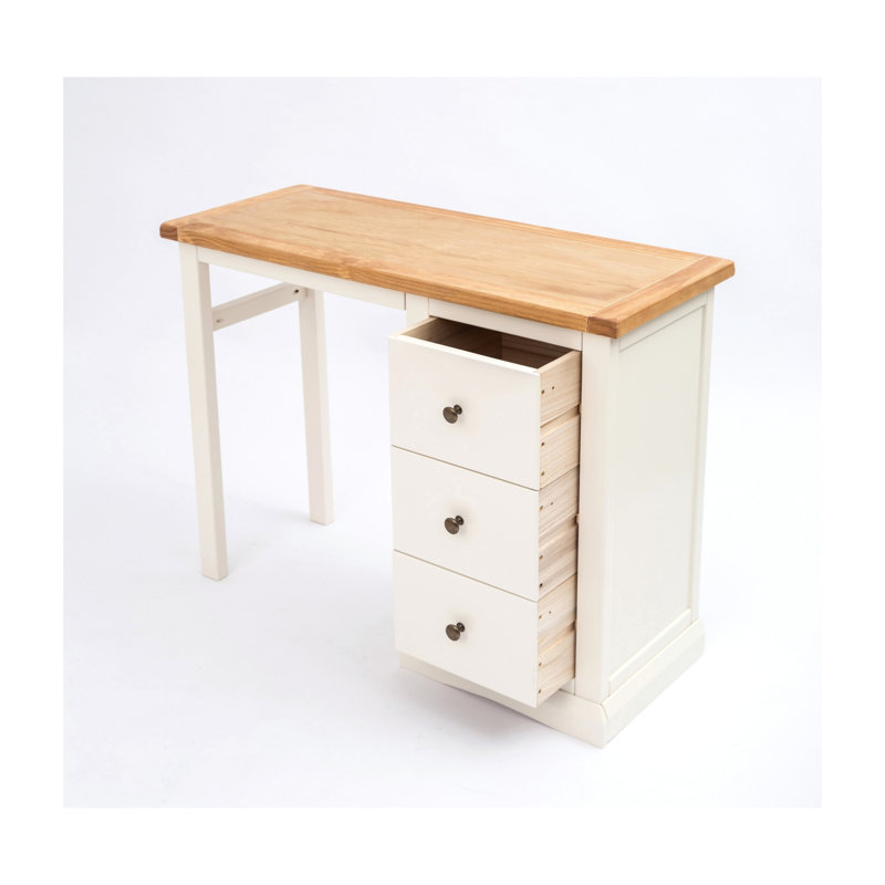 Dressing Table, Off White, Antique Brass