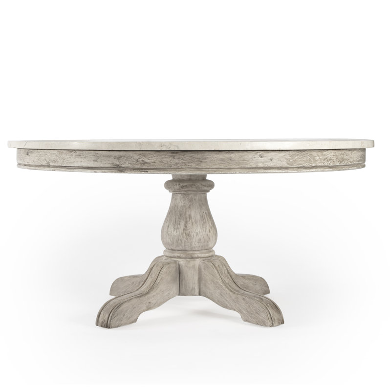 Aberdale Marble Top Coffee Table, Distressed Gray Top/Rustic Gray Base