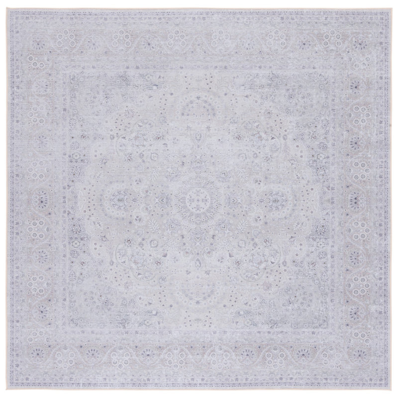 Tapis oriental beige / beige Ferree, Carré de 6 pi