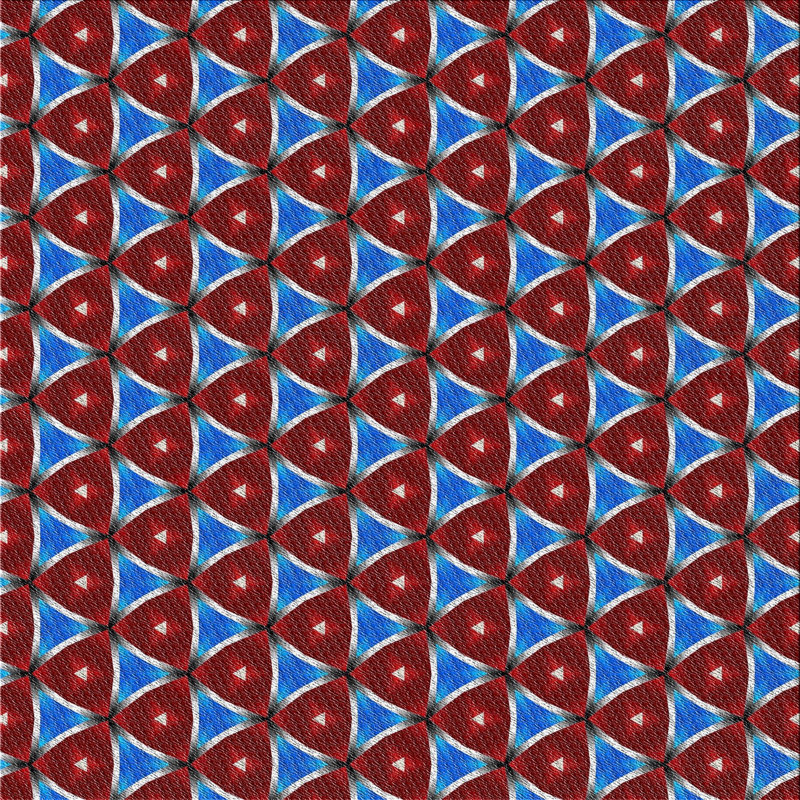 Tapis rouge / bleu Power Loom, Carré 8 pi