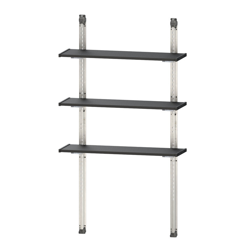 Keter Storage Shed Shelf Kit 40 Inch Easy Assembly Steel Reinforced Utility Kit with Heavy Duty Brackets and Rails, Black