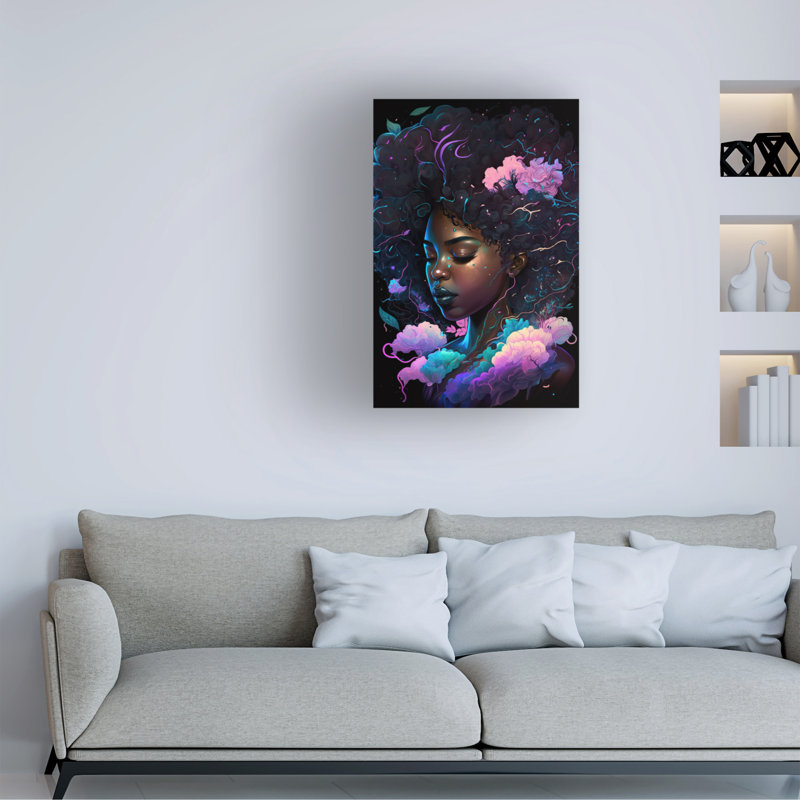 Art mural sur toile tendue - «Black histoire 7» de Wumples, décoration murale pour le salon, la chambre à coucher ou le bureau - 30 x 47