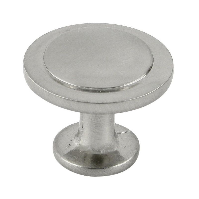 Poignée ronde de 1 1/4 po de diamètre, Nickel brossé