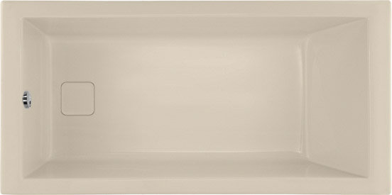 Marlie 60'' x 32'' Soaking Acrylic Bathtub, Almond, Polished Chrome