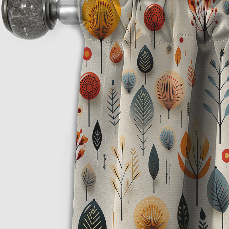 Vintage Scandinavian Charm I - Midcentury Curtain - Blackout Geometric Curtain - 1 Panels, 52" W x 84" L