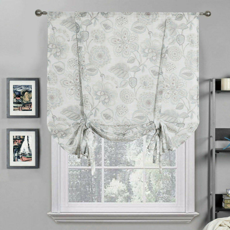 Rideaux de fenêtre Shabby Elegance Floral, Aqua
