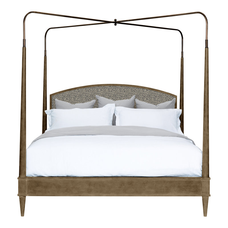 Anderkit Solid Wood Canopy Bed, Nadia Parchment, Hampton