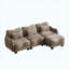 Canapé en L chenille avec repose-pieds mobile, canapé modulaire surdimensionné à 3 places avec 3 coussins de taille, conception ergonomique, assemblage facile, café-355991552