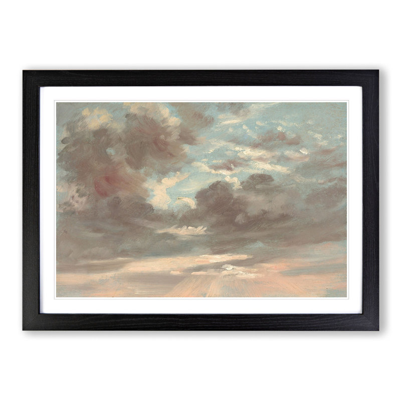Stormy Sunset by John Constable - Picture Frame Painting, Black Framed, 27cm H x 36cm W x 2cm D