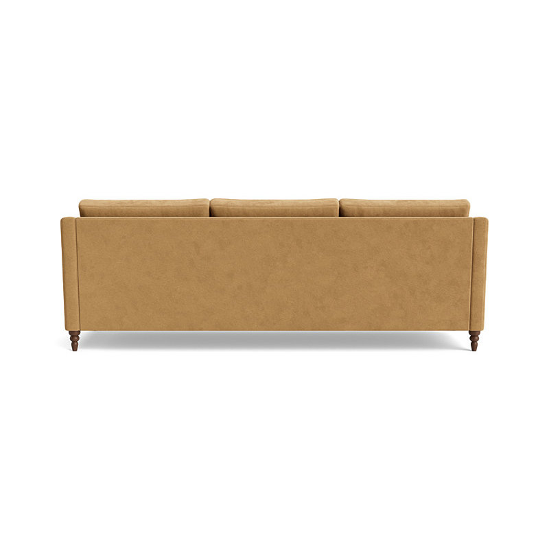 Vera Sofa (95"), Performance Velvet - Nutmeg, Walnut Finish (Turned)