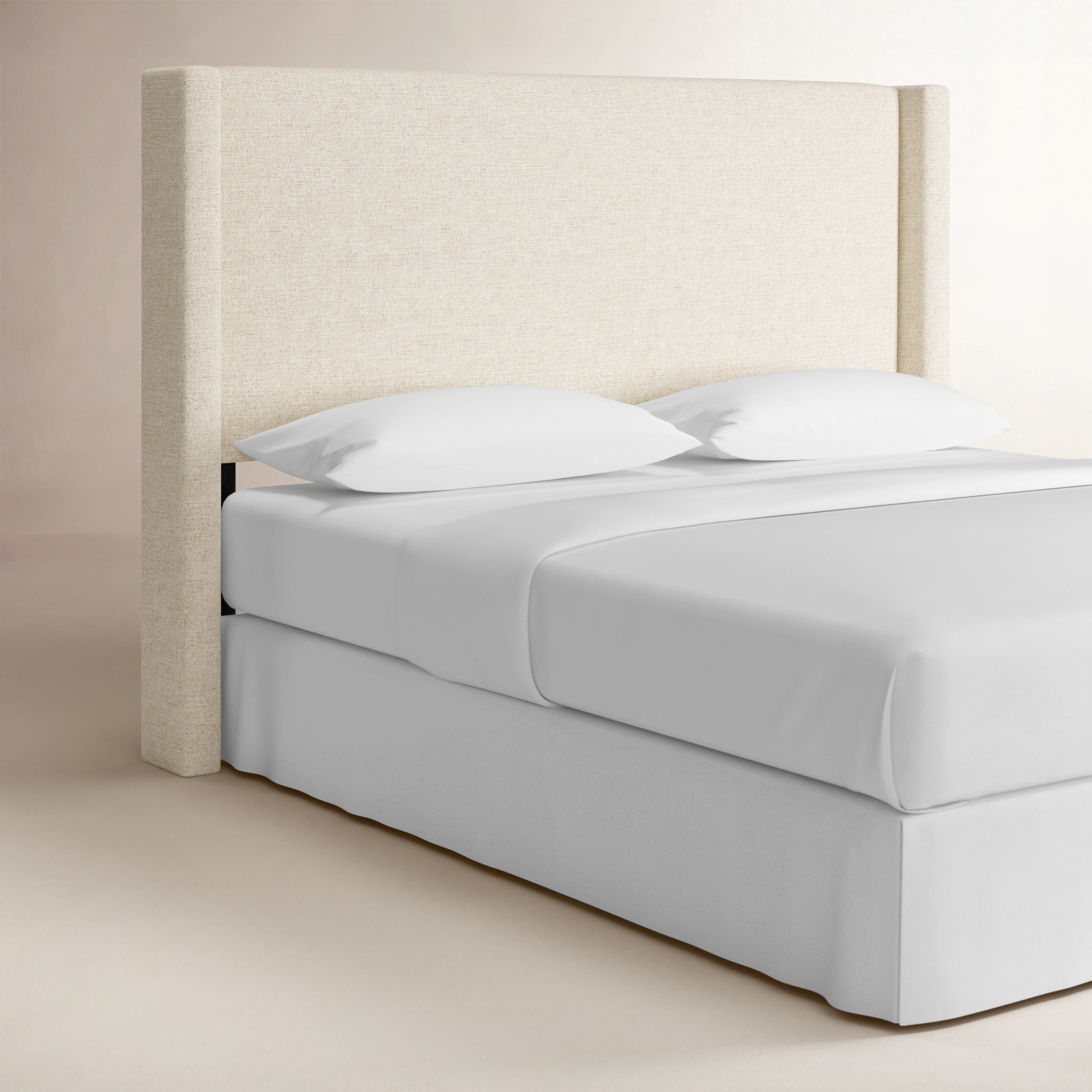 Hanson Pine Headboard, King, Classic Talc Linen