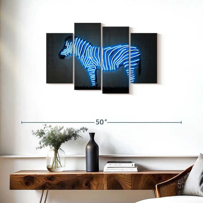 Brampt Glowing Zebra, 22" H x 36" W