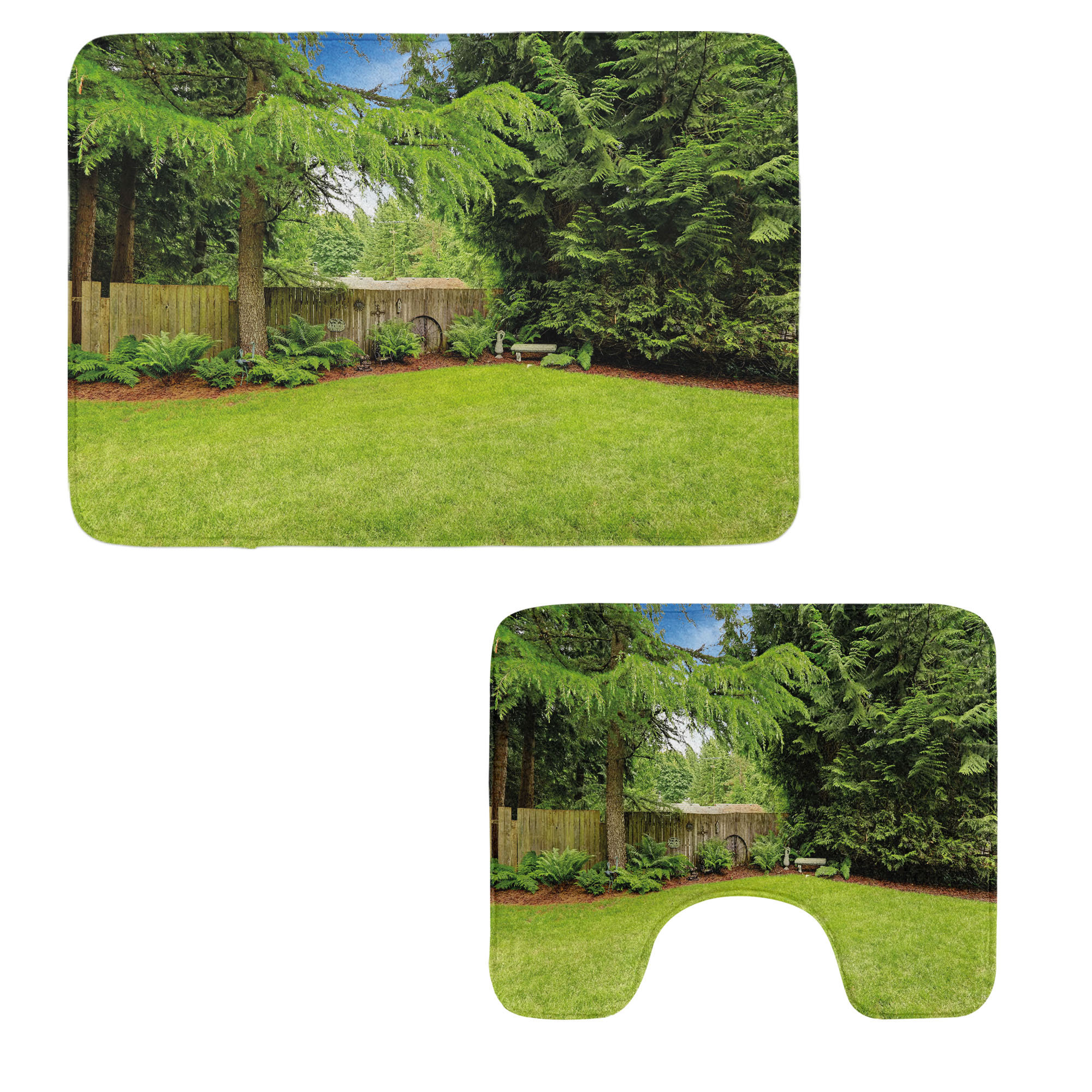 East Urban Home Rustic Bathroom Rug Set 2 Pieces Rectangle & Contour ...