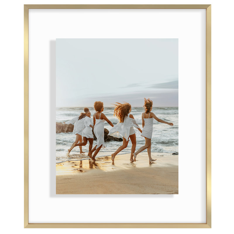 Wakas Sleek Aluminum Floating Picture Frame, 16" x 20", Gold