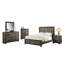 Table de chevet moderne à finition chêne avec 2 tiroirs transitionnels 2 chambres