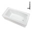 Baignoire en alcôve droite en acrylique blanc brillant avec drain extérieur Streamline 60 po x 30 po Streamline-101699344