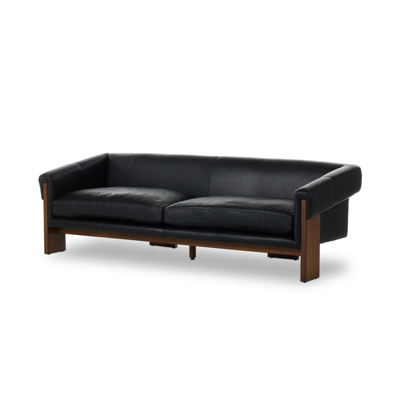 Cairo 90.5" Upholstered Sofa, Palermo Cognac Top Grain Leather